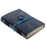 Leather Journal with Embossed Celtic Cross and one Natural Stone - Outlet